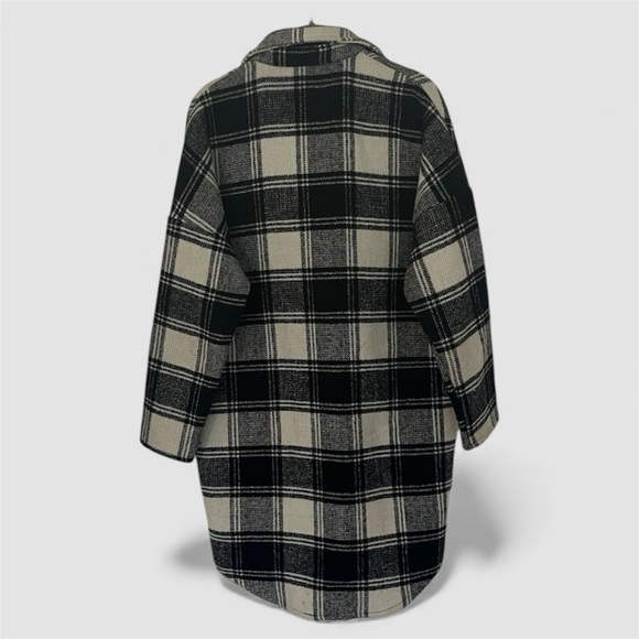 Audrey Black White Checks Shirt Tail Jacket Dress - Picture 2 of 15